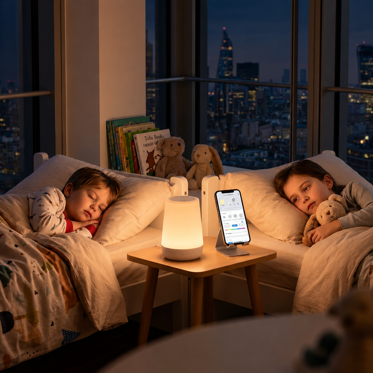 SLEEPHARMONY™ MEDIBEBÉ Máquina de Sonido Relajante para Bebés con Luz Nocturna Multicolor