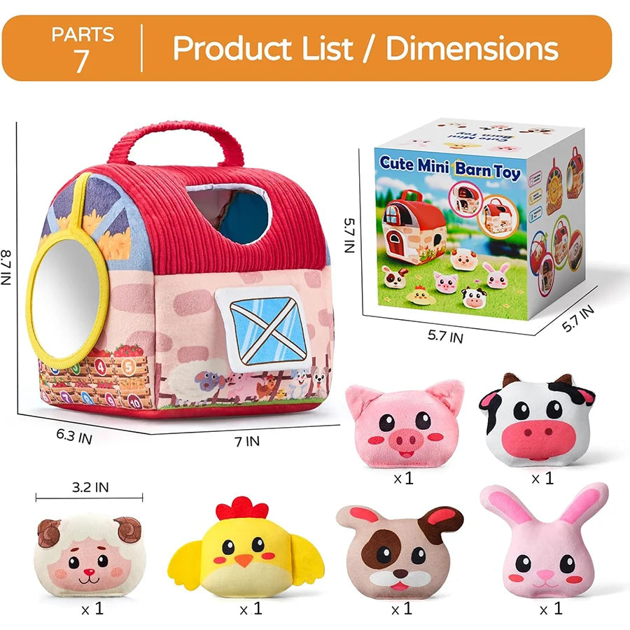 Juguetes para bebés de 6 a 12 meses, colmena suave para bebés con 5 sonajeros sensoriales de abeja, espejo, chirriador arrugado, juguete suave Montessori ocupado para niños pequeños