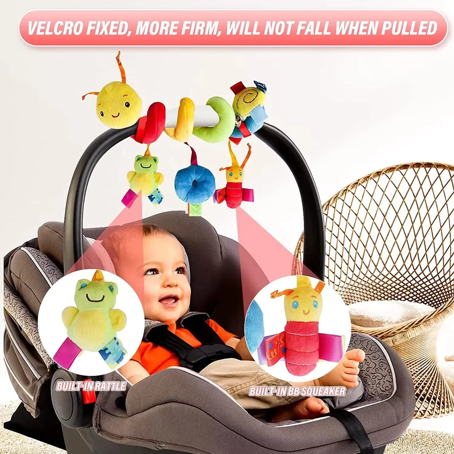 SPIRALFUN™ MEDIBEBÉ Juguete Sensorial Colgante para Cuna, Cochecito y Silla de Paseo