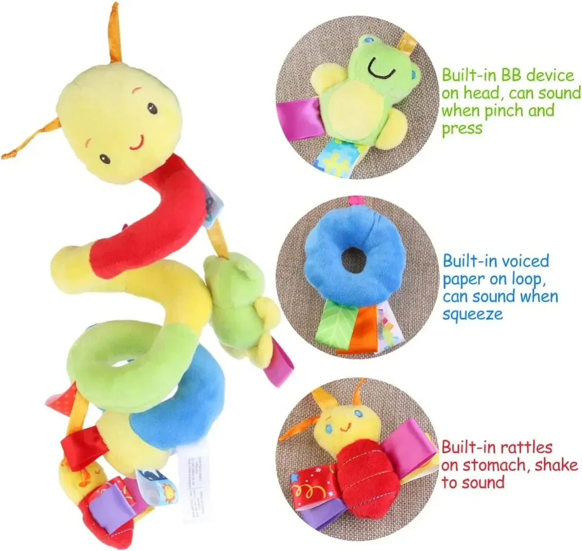 SPIRALFUN™ MEDIBEBÉ Juguete Sensorial Colgante para Cuna, Cochecito y Silla de Paseo