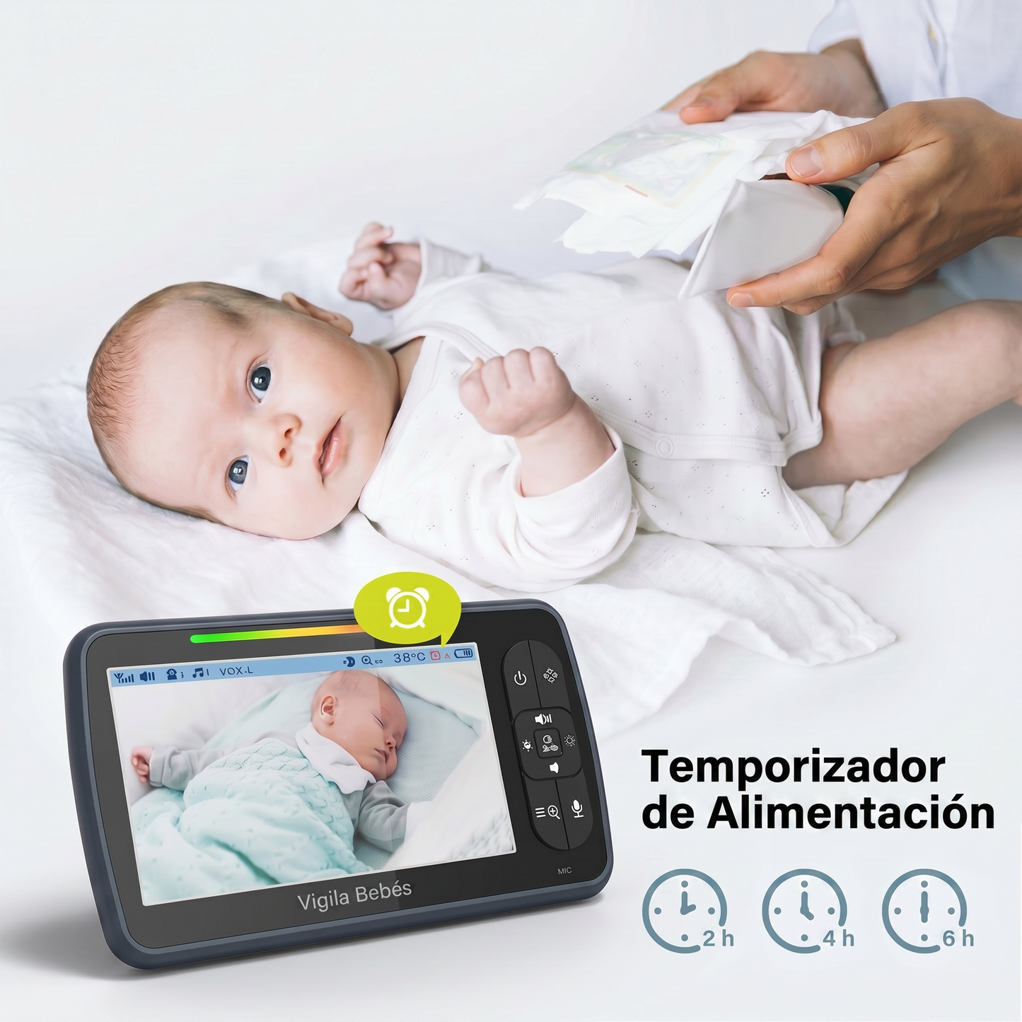 BABYGUARD PRO™ MEDIBEBÉ Monitor Inteligente para Bebés con Cámara HD de 5 Pulgadas
