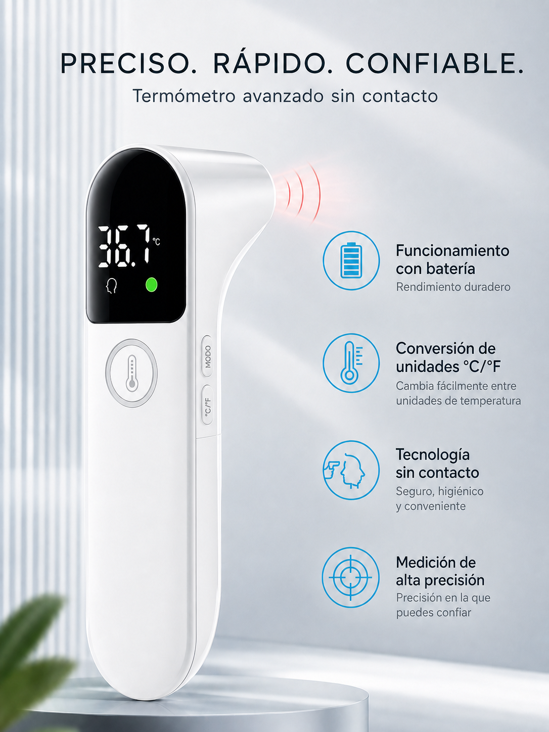 THERMOSCAN PRO™ MEDIBEBÉ Termómetro Infrarrojo Digital Sin Contacto para Bebés y Toda la Familia