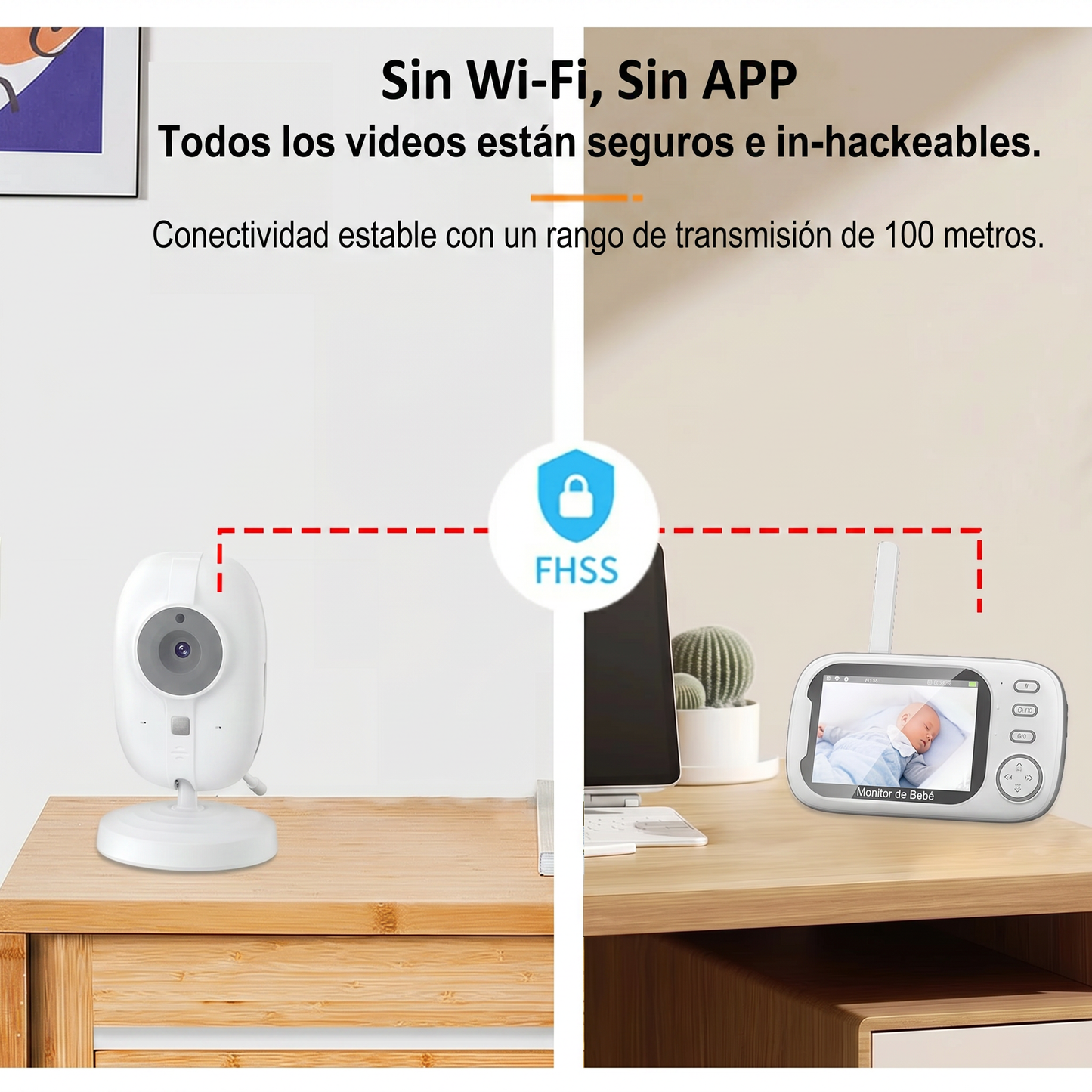 BABYGUARD ESSENTIAL™ MEDIBEBÉ Monitor de Bebé con Cámara HD, Visión Nocturna y Audio Bidireccional